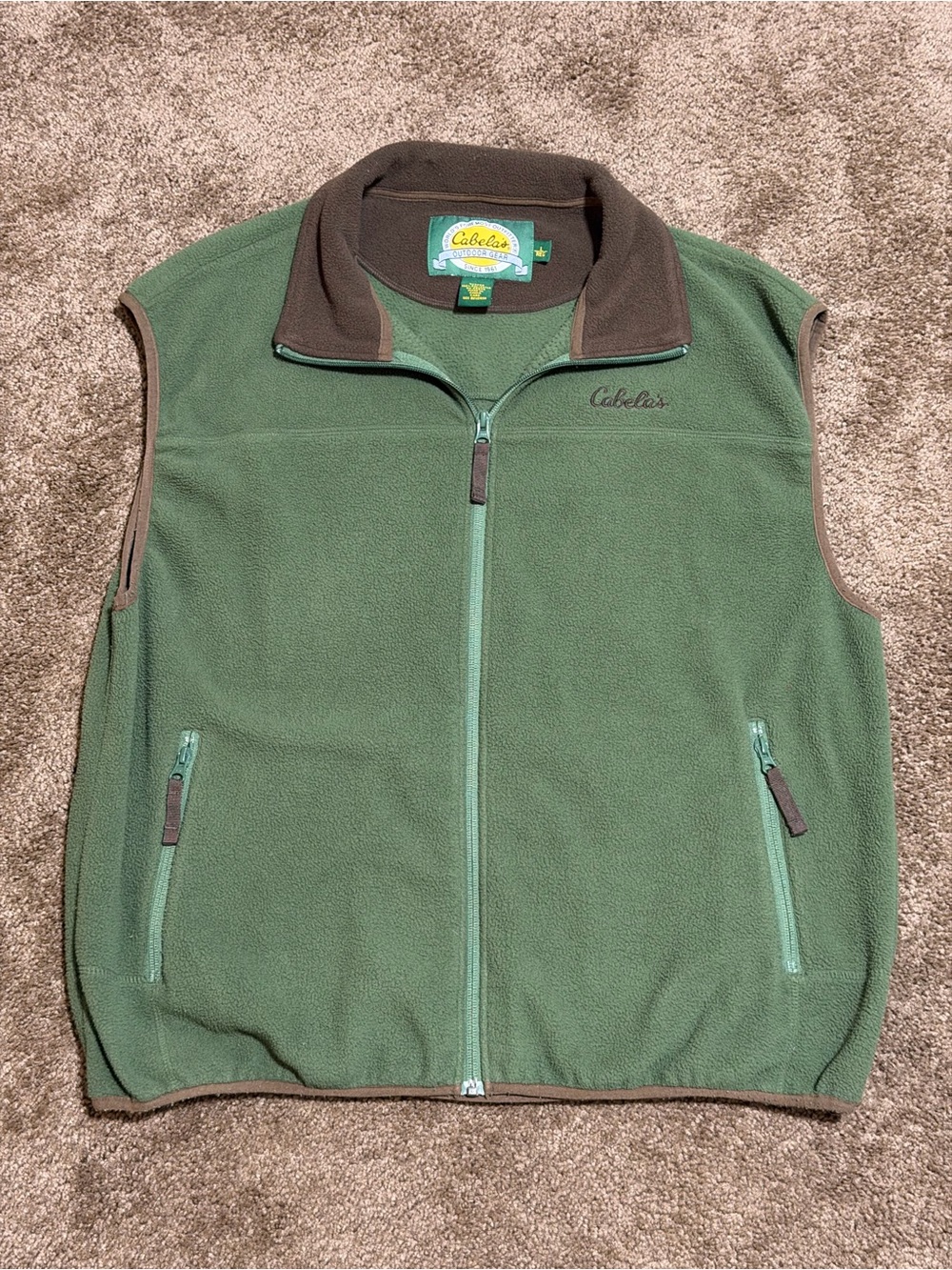 Cabela's Green Fleece Zip Vest